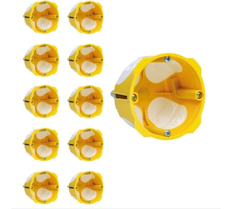 Установочная коробка (подрозетник)  iTOK серии kpl для полых стен ku-x 64-45 м 1-местная с мембраной (упаковка 10 шт) i-EK-KUX-64-45--1P-M-10