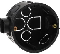 Установочная коробка ТУНДРА 68x40 мм, IP20, для сплошных стен, черная 4283298