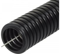 Труба DKC ПНД гибкая гофр. д.50мм, лёгкая с протяжкой, 15м, цвет чёрный 71750DIY