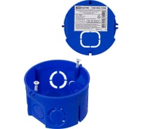 Установочная коробка TDM СП D68x42 мм, саморезы, без стыковочных узлов, синяя, IP20, инд. штрихкод SQ1402-1938