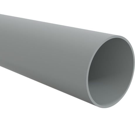 Труба ПВХ Экопласт жесткая легкая диаметр 50 2м RAL 7035, 2м 30050-2