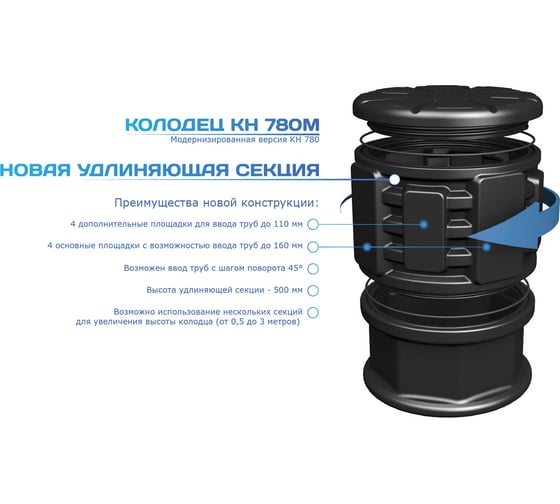 Удлиняющая секция POLIMER GROUP КН 780М/500 цвет черный AK07020101