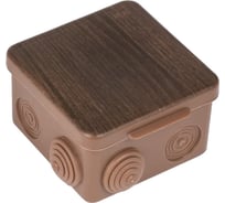 Распаячная коробка EKF КМР-030-014 с крышкой 100х100х55 тёмное дерево IP54 60 шт PROxima plc-kmr-030-014-t