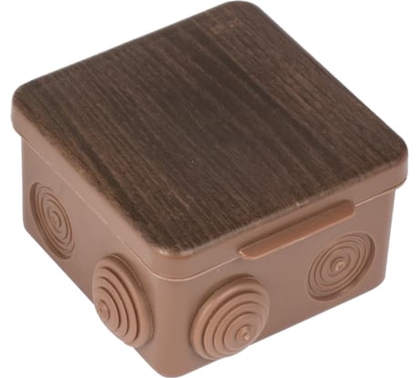 Распаячная коробка EKF КМР-030-014 с крышкой 100х100х55 тёмное дерево IP54 60 шт PROxima plc-kmr-030-014-t