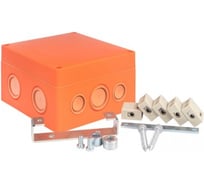 Распаечная коробка EKF огнестойкая, 126x126x74мм, 5 кк, 1,5-10мм, SQ plc-kmrf-126-510