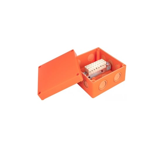Распаечная коробка EKF огнестойкая, 126x126x74мм, 8 кк/0,5-4мм, SQ plc-kmrf-126-804