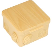 Распределительная коробка EKF КМР-030-031 PROxima с крышкой (80х80х50) 7 мембранных вводов светлое дерево IP54 100 шт plc-kmr-030-031-s