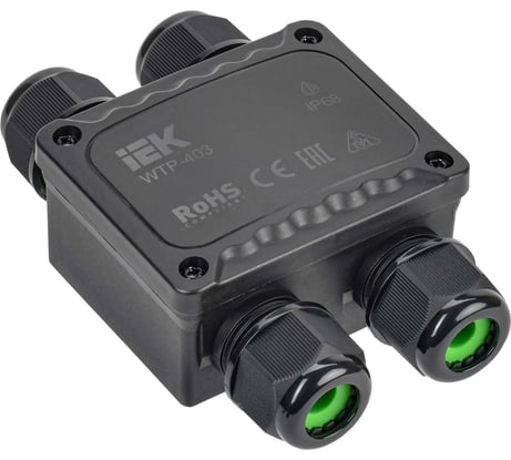 Распределительная герметичная коробка IEK wtp-403 4 ввода ip68 UWB10-H-450-41-04-68