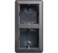 2-ая подъемная коробка Systeme Electric Wessen 59 черный бархат для наружного монтажа с рамкой KP-252-68