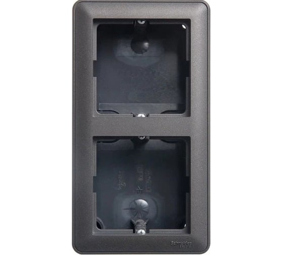2-ая подъемная коробка Systeme Electric Wessen 59 черный бархат для наружного монтажа с рамкой KP-252-68 1