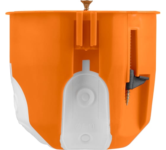 Установочная коробка TDM ELECTRIC СП D73x65 мм, 2-х компон., саморезы, пл. лапки, IP30, оранж., инд. штрихкод SQ1403-2001