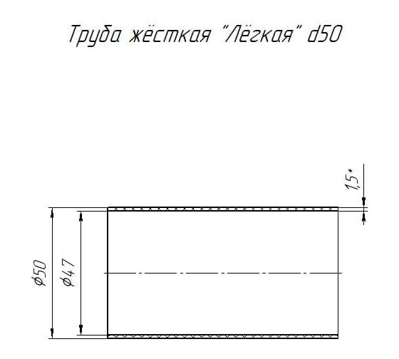 Жесткая труба Промрукав ПВХ 2-х метровая легкая бук д50 PR05.0100