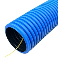 Гофрированная гибкая двустенная труба ПНД Промрукав тип 450 SN18 с зондом синяя д63 50м PR15.0116