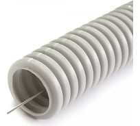 Труба гофрированная Промрукав ПНД лёгкая 350 Н безгалогенная HF стойкая к ультрафиолету серая с/з d16 мм 25 м. PR02.0451