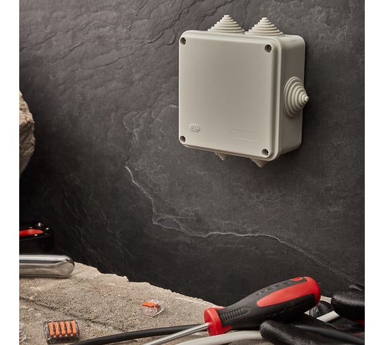 Распаечная коробка REXANT ОУ, 100x100x50, винт IP44 28-3058