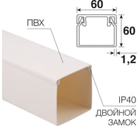 Кабель канал размером 130х60х2000 мм с крышкой