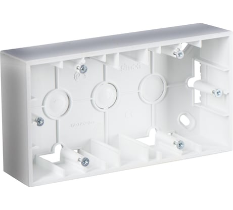 Монтажная коробка Simon для накладного монтажа, 2 поста, алюминий 1590752-033