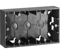 Монтажная коробка Simon для накладного монтажа, 2 поста, графит 1590752-038