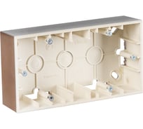 Монтажная коробка Simon для накладного монтажа, 2 поста, шампань 1590752-034