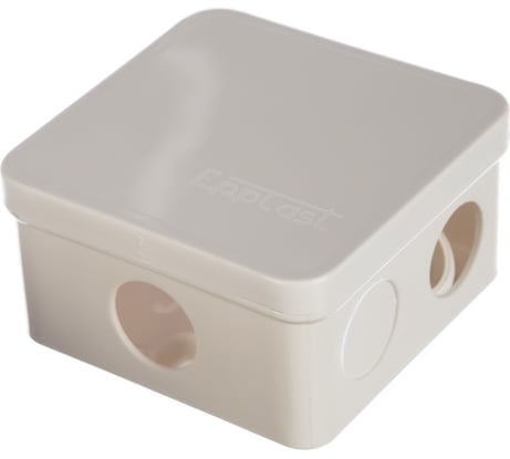 Распределительная коробка Epplast ОП 84x84x45 мм, белая, 7 выходов, 3 гермоввода, IP 54, 120071