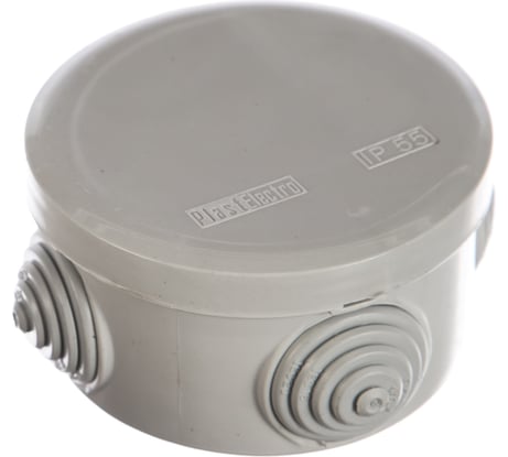 Распределительная коробка PlastElectro распаечная круглая РЕ 120 070