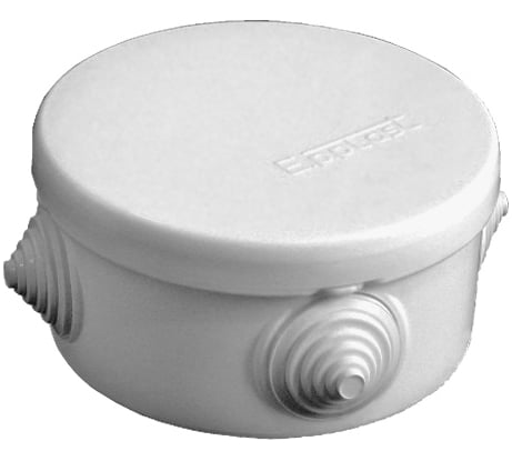 Распределительная коробка Epplast ОП d90x45 мм, серая, 4 выхода, 4 гермоввода, IP 54, 140142