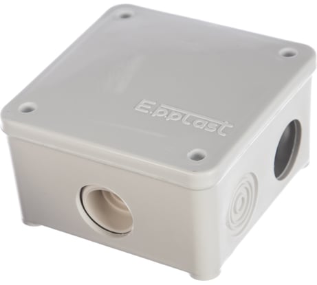 Распределительная коробка Epplast ОП 85x85x45 мм, белая, 7 выходов, 3 гермоввода, IP 54, 130111