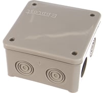 Распределительная коробка Epplast ОП 85x85x45 мм, серая, 7 выходов, 3 гермоввода, IP 54, 130112