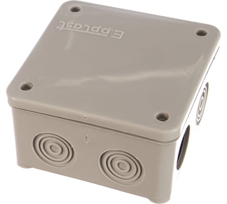 Распределительная коробка Epplast ОП 85x85x45 мм, серая, 7 выходов, 3 гермоввода, IP 54, 130112