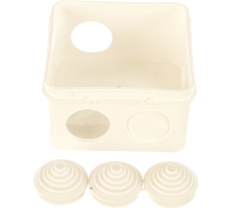 Распределительная коробка Epplast ОП 75x75x45 мм, белая, 7 выходов, 3 гермоввода, IP 54, 220321