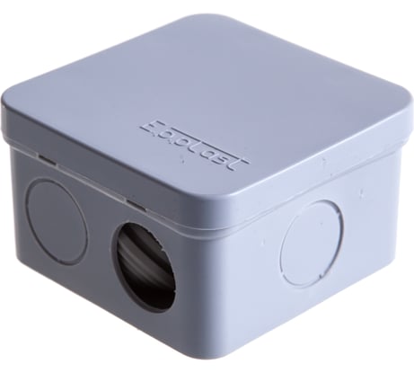 Распределительная коробка Epplast ОП 75x75x45 мм, серая, 7 выходов, 3 гермоввода, IP 54, 220322