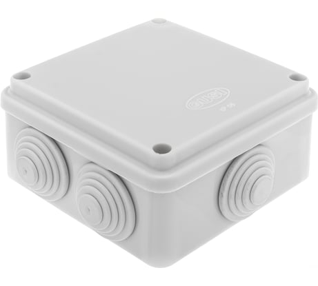 Распределительная коробка GUSI ELECTRIC 100х100х50 6 муфт д32, крышка на винтах, IP55, ОП, серый С3В106 Евро