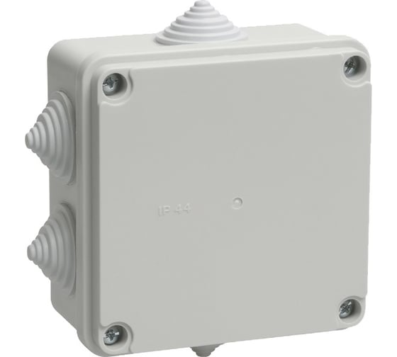 Распаечная коробка IEK 100x100x50, IP55, КМ41234, 6 гермовводов, ИЭК UKO11-100-100-050-K41-55 1