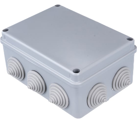 Распаечная коробка IEK открытой проводки, 150x110x70, IP44, KM41241, 10 кабель вводов,  ИЭК UKO10-150-110-070-K41-44