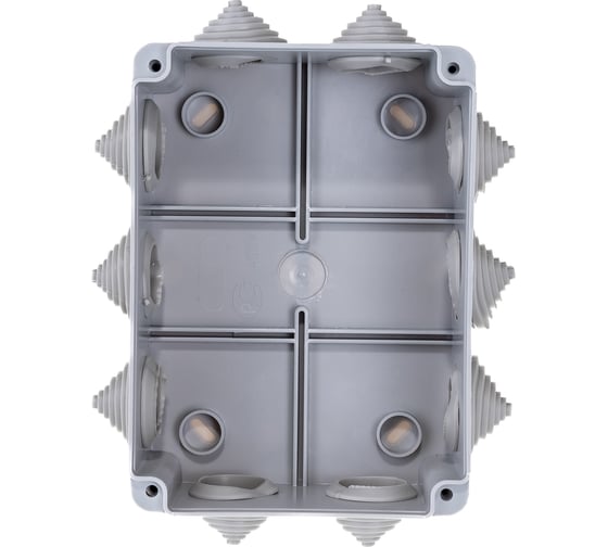 Распаечная коробка IEK открытой проводки, 150x110x70, IP44, KM41241, 10 кабель вводов,  ИЭК UKO10-150-110-070-K41-44