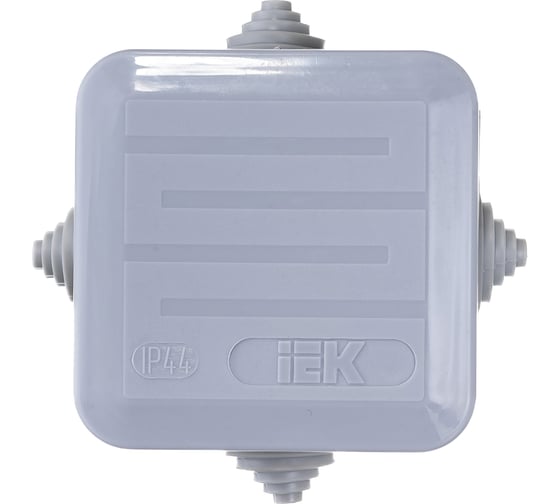 Распаечная коробка IEK открытой проводки, 70x70x40, IP44, КМ41236, 4 гермоввода,защелкивающаяся крышка UKOZ11-070-070-040-K41-44