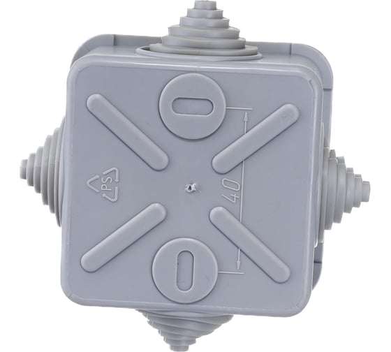 Распаечная коробка IEK открытой проводки, 70x70x40, IP44, КМ41236, 4 гермоввода,защелкивающаяся крышка UKOZ11-070-070-040-K41-44