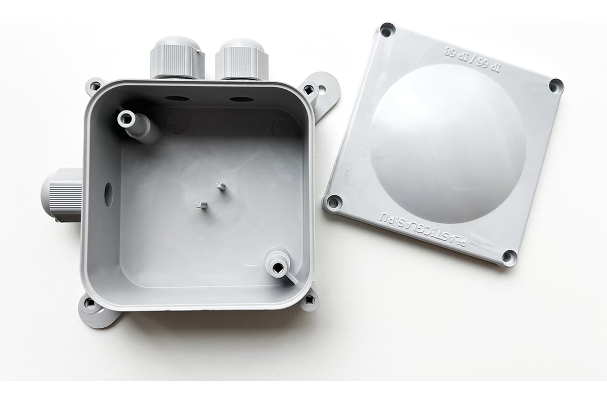 Монтажная коробка Plasticglas IP66/IP68 с гермовводами 3хPG9 КМ767635 ...