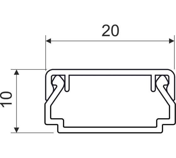 Кабельный канал KOPOS серии CLASSIC LHD 20x10 L=2000мм (FD) (цвет черный) LHD 20X10_FD