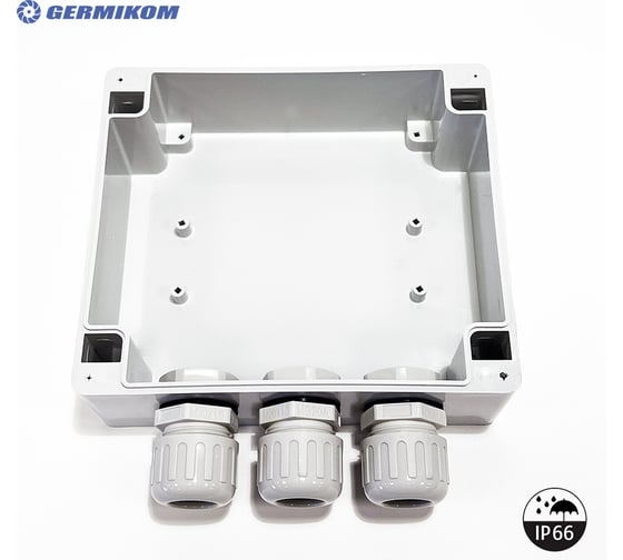 Монтажная коробка с гермовводами GERMIKOM под гофру 16мм Germikom IP66 PRO16 3xM20