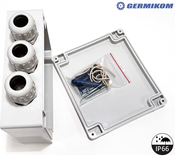 Монтажная коробка с гермовводами GERMIKOM под гофру 16мм Germikom IP66 PRO16 3xM20