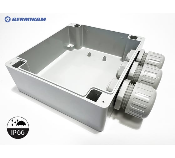 Монтажная коробка с гермовводами GERMIKOM под гофру 20мм Germikom IP66 PRO20 3xM20