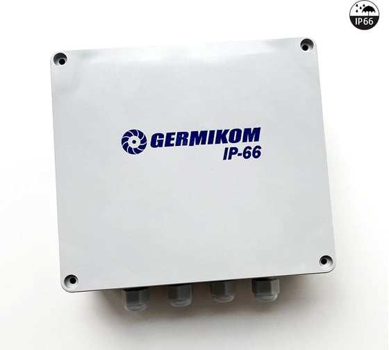 Монтажная коробка с гермовводами GERMIKOM под кабель 3-6.5мм Germikom IP66 4xPG7