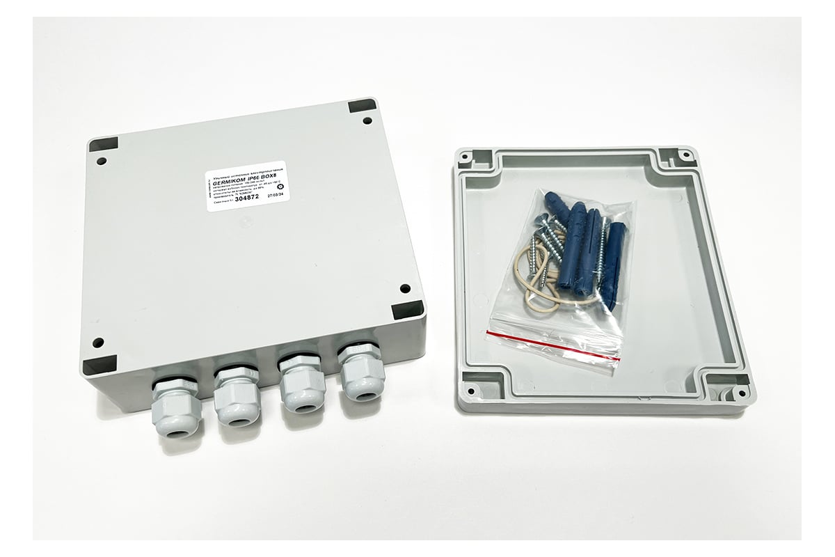 Монтажная коробка с гермовводами GERMIKOM под кабель 4-8мм Germikom ...