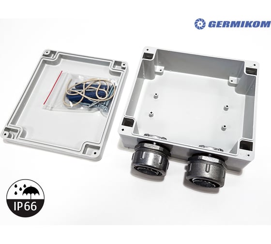 Монтажная коробка с гермовводами GERMIKOM под металлорукав 25мм Germikom IP66 PRO Metal