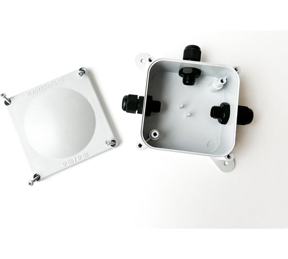 Монтажная коробка Plasticglas IP66/IP68 с гермовводами PG7x3 КМ767635-00-04-04-04
