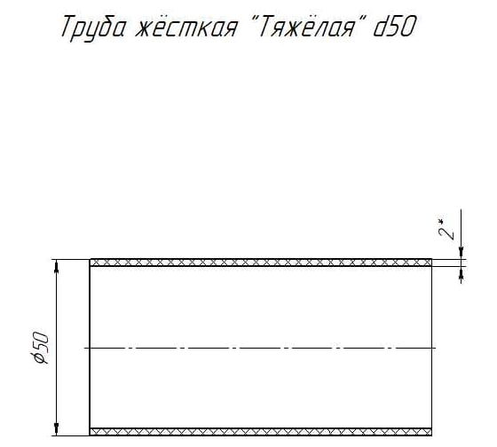 Труба Промрукав жесткая ПВХ 2-х метровая легкая оранжевая d50 мм PR03.0267