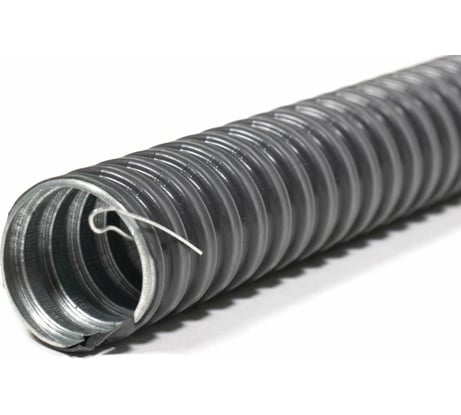 Металлорукав в ПВХ изоляции ГОФРОМАТИК МРПИ НГ 25 50 м/уп. черный с протяжкой zeta44407