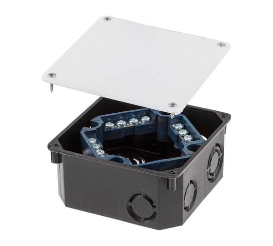 Коробка распаечная ЮПИТЕР СП 100x100x50мм, клеммник, крышка IP20 JP7112-06