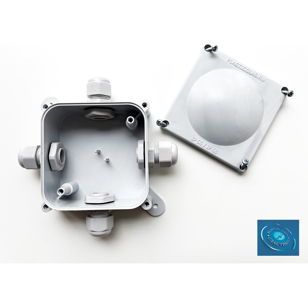 Монтажная коробка Plasticglas IP66/IP68 с гермовводами PG11x4 КМ767635 ...